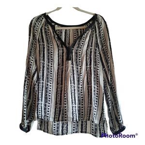 12th Street Cynthia Vincent Silk Leather Blouse